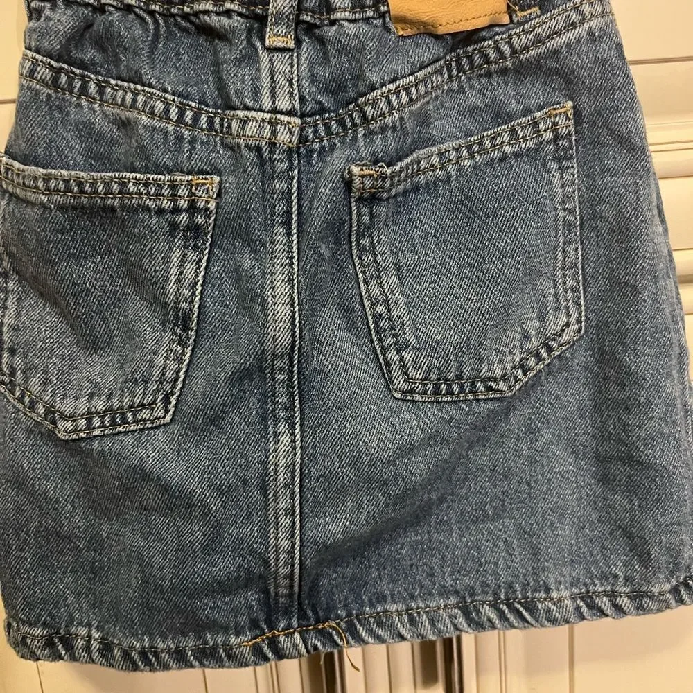 ZARA DENIM PAPERBAG SKIRT SZ 7